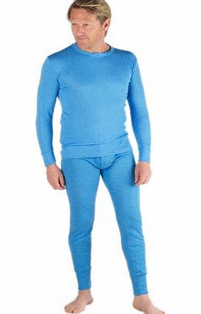 RP Thermals Mens Thermal Underwear Set Long Sleeve Vest amp; Long Johns [Thermals] (Blue, Medium: To Fit Chest 36-38 Inches 91-96 Cms)